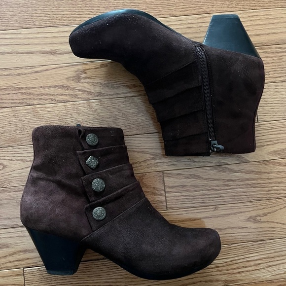 [39/8-8.5]Dansko Bown Suede Baker Leather Ankle Boots - Picture 2 of 10